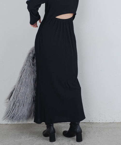 Aunt Marie's（アントマリーズ）の「バックオープンリブワンピース（ワンピース・レディース・ブラウン/ブラック・FREE/MEDIUM/TALL）」の12枚目の写真