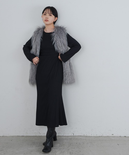 Aunt Marie's（アントマリーズ）の「バックオープンリブワンピース（ワンピース・レディース・ブラウン/ブラック・FREE/MEDIUM/TALL）」の17枚目の写真