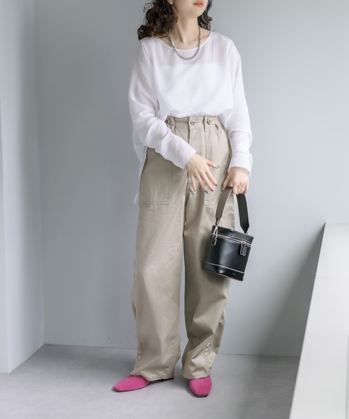 mystic（ミスティック）の「[otonamystic] ベイカーパンツ（その他パンツ・レディース・ブラック/ベージュ・1/2）」の5枚目の写真