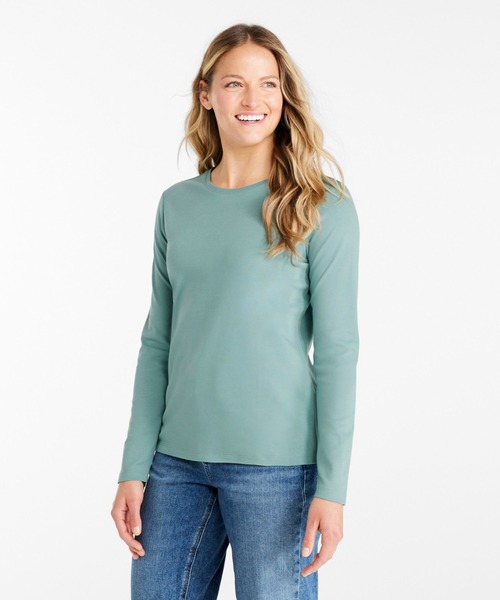 L.L.Bean(エルエルビーン)の「エル・エル・ビーン・ティ、長袖 クルーネック 米国フィット・レギュラー(Tシャツ/カットソー・レディース・ホワイト/ブラック/タン/グリーン/レッド/ブルー/ピンク/ネイビー・SMALL/MEDIUM/LARGE/X-SMALL)」の14枚目の写真