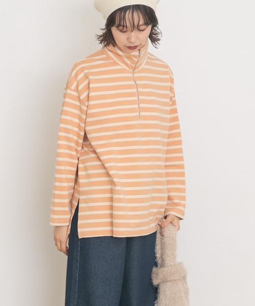 UR Lab.（アーバンリサーチラボ）の「ハーフジッププルオーバー（Tシャツ/カットソー・レディース・ブラック/ブラウン/ブルー/ピンクベージュ・FREE）」の5枚目の写真