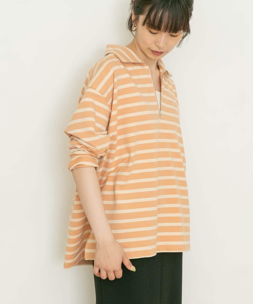 UR Lab.（アーバンリサーチラボ）の「ハーフジッププルオーバー（Tシャツ/カットソー・レディース・ブラック/ブラウン/ブルー/ピンクベージュ・FREE）」の16枚目の写真