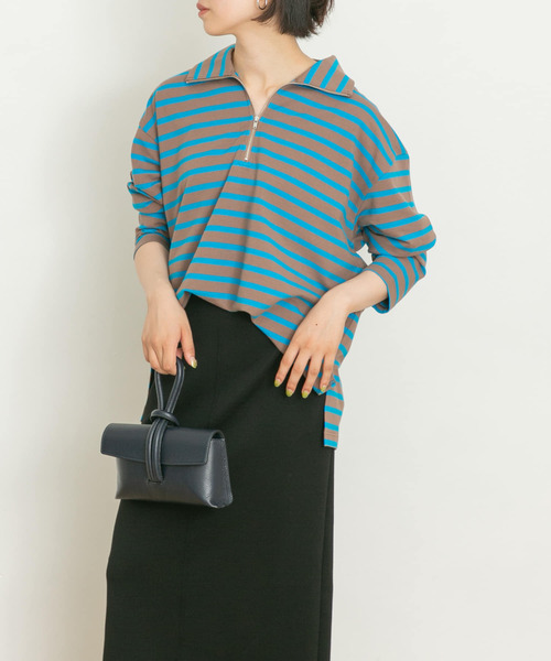 UR Lab.（アーバンリサーチラボ）の「ハーフジッププルオーバー（Tシャツ/カットソー・レディース・ブラック/ブラウン/ブルー/ピンクベージュ・FREE）」の17枚目の写真