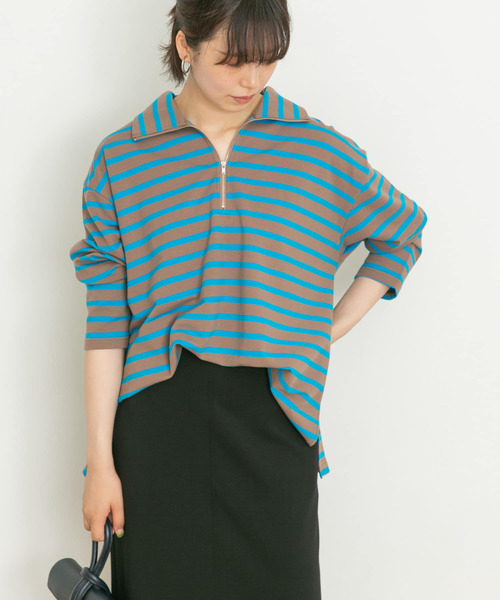 UR Lab.（アーバンリサーチラボ）の「ハーフジッププルオーバー（Tシャツ/カットソー・レディース・ブラック/ブラウン/ブルー/ピンクベージュ・FREE）」の21枚目の写真