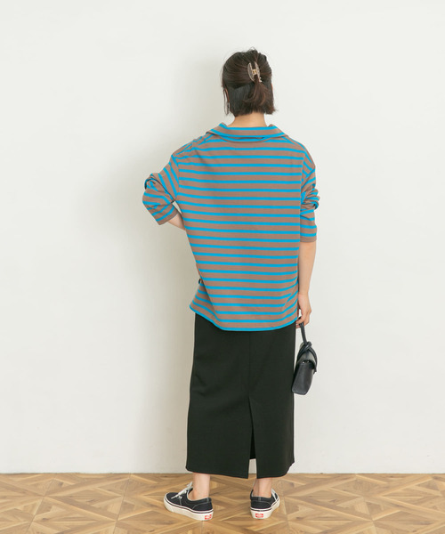 UR Lab.（アーバンリサーチラボ）の「ハーフジッププルオーバー（Tシャツ/カットソー・レディース・ブラック/ブラウン/ブルー/ピンクベージュ・FREE）」の10枚目の写真