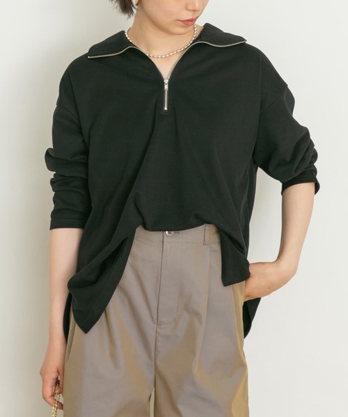 UR Lab.（アーバンリサーチラボ）の「ハーフジッププルオーバー（Tシャツ/カットソー・レディース・ブラック/ブラウン/ブルー/ピンクベージュ・FREE）」の18枚目の写真