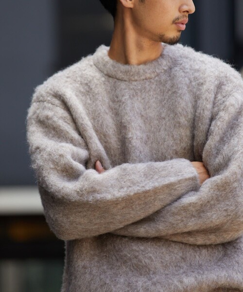 FREAK'S STORE（フリークスストア）の「FREAK'S STORE/フリークスストア シャギーニット プルオーバー/クルーネック（ニット/セーター・メンズ・ネイビー/モスグリーン/ベージュ/ブラウン/マスタード・MEDIUM/SMALL/LARGE）」の11枚目の写真