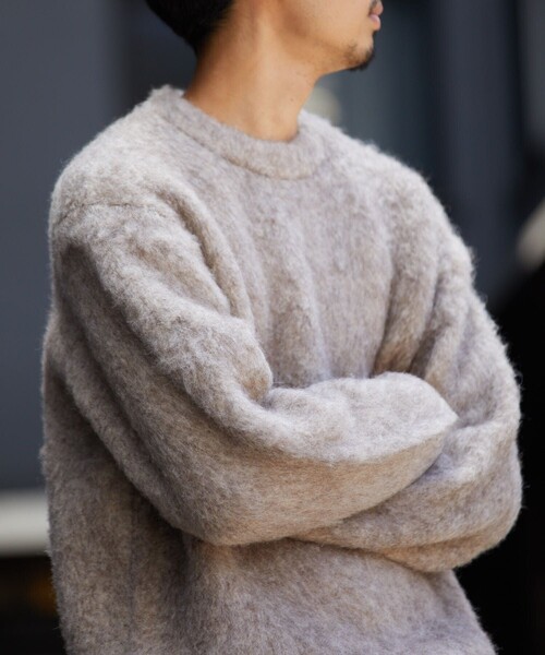 FREAK'S STORE（フリークスストア）の「FREAK'S STORE/フリークスストア シャギーニット プルオーバー/クルーネック（ニット/セーター・メンズ・ネイビー/モスグリーン/ベージュ/ブラウン/マスタード・MEDIUM/SMALL/LARGE）」の12枚目の写真