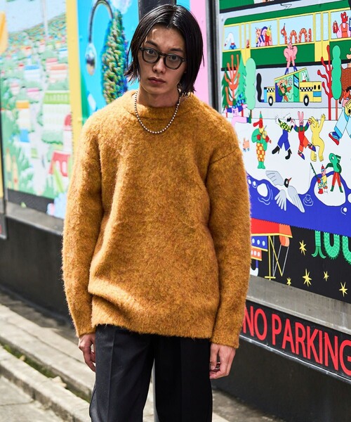 FREAK'S STORE（フリークスストア）の「FREAK'S STORE/フリークスストア シャギーニット プルオーバー/クルーネック（ニット/セーター・メンズ・ネイビー/モスグリーン/ベージュ/ブラウン/マスタード・MEDIUM/SMALL/LARGE）」の17枚目の写真