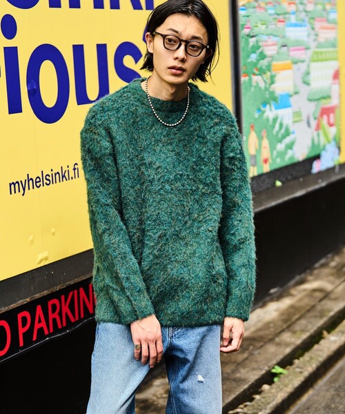 FREAK'S STORE（フリークスストア）の「FREAK'S STORE/フリークスストア シャギーニット プルオーバー/クルーネック（ニット/セーター・メンズ・ネイビー/モスグリーン/ベージュ/ブラウン/マスタード・MEDIUM/SMALL/LARGE）」の22枚目の写真