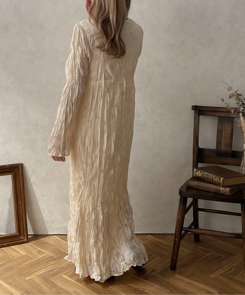 apres jour clair】フレアスリーブクリンクルワンピース【ZOZOTOWN限定