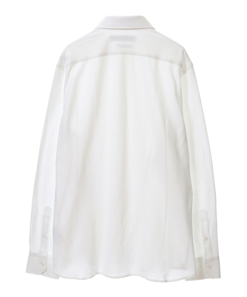 MEN'S MELROSE（メンズメルローズ）の「HITOYOSHI Wネーム リンクスジャガードワイドカラーシャツ（シャツ/ブラウス・メンズ・グレイッシュベージュ/グレー/ホワイト・4/3/2）」の5枚目の写真