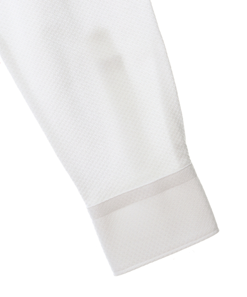 MEN'S MELROSE（メンズメルローズ）の「HITOYOSHI Wネーム リンクスジャガードワイドカラーシャツ（シャツ/ブラウス・メンズ・グレイッシュベージュ/グレー/ホワイト・4/3/2）」の7枚目の写真