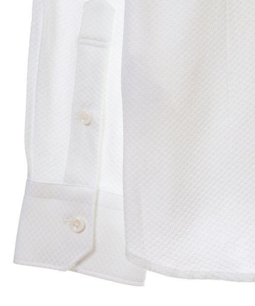 MEN'S MELROSE（メンズメルローズ）の「HITOYOSHI Wネーム リンクスジャガードワイドカラーシャツ（シャツ/ブラウス・メンズ・グレイッシュベージュ/グレー/ホワイト・4/3/2）」の10枚目の写真