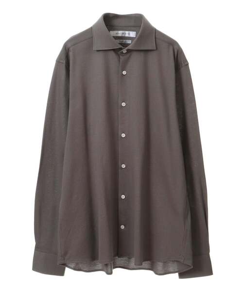 MEN'S MELROSE（メンズメルローズ）の「HITOYOSHI Wネーム リンクスジャガードワイドカラーシャツ（シャツ/ブラウス・メンズ・グレイッシュベージュ/グレー/ホワイト・4/3/2）」の11枚目の写真