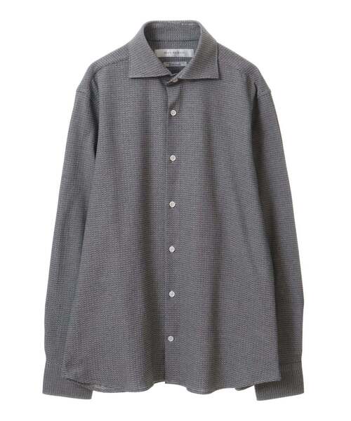 MEN'S MELROSE（メンズメルローズ）の「HITOYOSHI Wネーム リンクスジャガードワイドカラーシャツ（シャツ/ブラウス・メンズ・グレイッシュベージュ/グレー/ホワイト・4/3/2）」の12枚目の写真