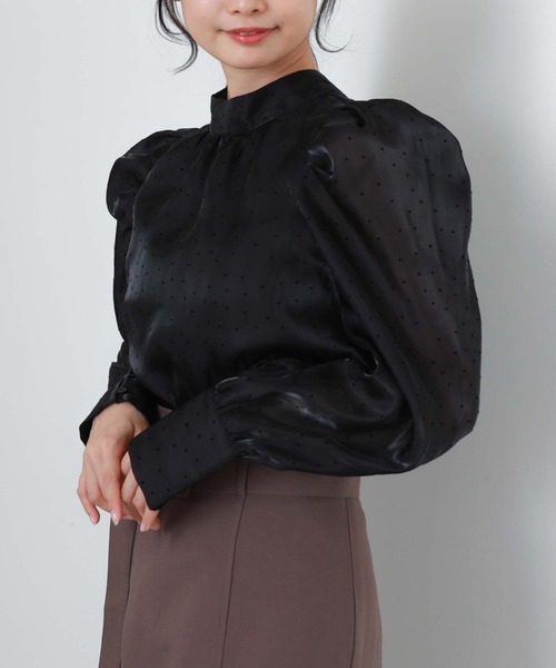 archives(アルシーヴ)の「2WAYフロッキードットブラウス(シャツ/ブラウス・レディース・ブラック/アイボリー/シルバーグレー・MEDIUM)」の19枚目の写真