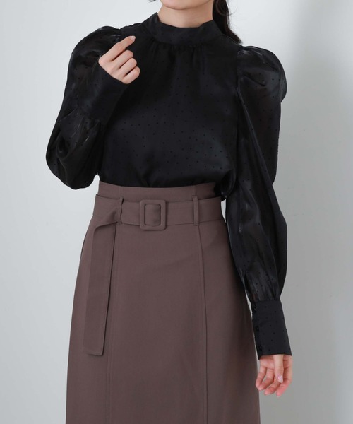 archives(アルシーヴ)の「2WAYフロッキードットブラウス(シャツ/ブラウス・レディース・ブラック/アイボリー/シルバーグレー・MEDIUM)」の17枚目の写真