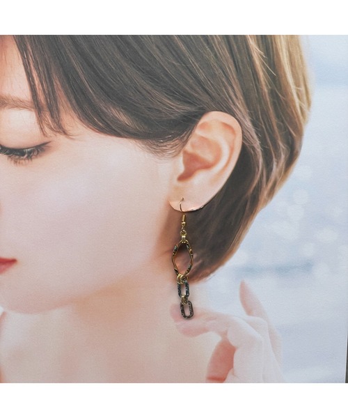 tone(トーン)の「【musk】ゴールド×天然石のロングピアス(MA)(ピアス(両耳用)・レディース・ゴールド・FREE)」の8枚目の写真