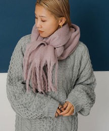 bohmal（ボマール）の「ボリュームフリンジマフラー（マフラー・レディース・ピンク系）」