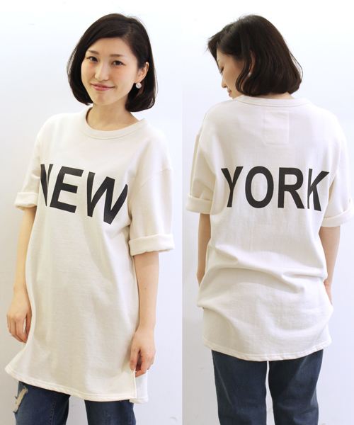 WHO'S WHO gallery(フーズフーギャラリー)の「【THEBIG】NEWYORKビッグTEE(Tシャツ/カットソー・レディース・ホワイト/グレー・FREE)」の2枚目の写真