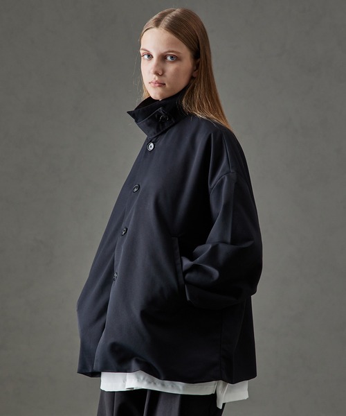 cussil(クシル)の「【cussil/クシル】ドレスツイル 2wayハイネックワイドスリーブジャケット(ブルゾン・メンズ・チャコールグレー/ブラック/オフホワイト・M/S/L)」の17枚目の写真
