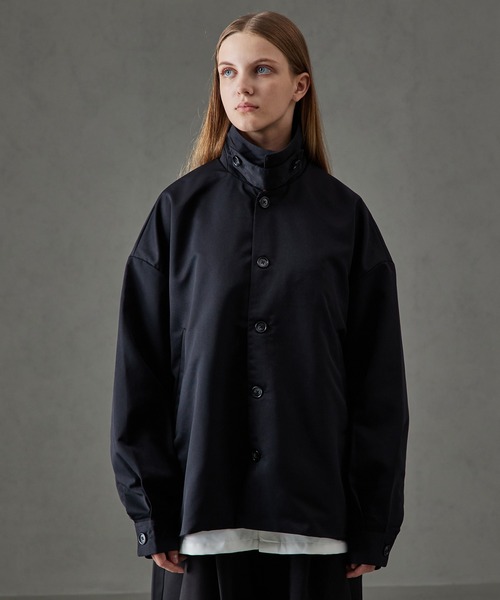 cussil(クシル)の「【cussil/クシル】ドレスツイル 2wayハイネックワイドスリーブジャケット(ブルゾン・メンズ・チャコールグレー/ブラック/オフホワイト・M/S/L)」の18枚目の写真