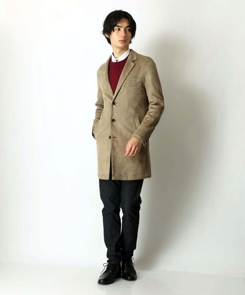 MK MICHEL KLEIN HOMME （エムケーミッシェルクランオム）の「スエードチェスターコート（チェスターコート・メンズ・カーキ/ネイビー・MEDIUM/X-LARGE/LARGE）」の15枚目の写真