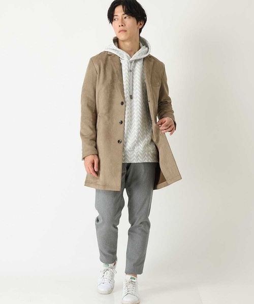 MK MICHEL KLEIN HOMME （エムケーミッシェルクランオム）の「スエードチェスターコート（チェスターコート・メンズ・カーキ/ネイビー・MEDIUM/X-LARGE/LARGE）」の5枚目の写真