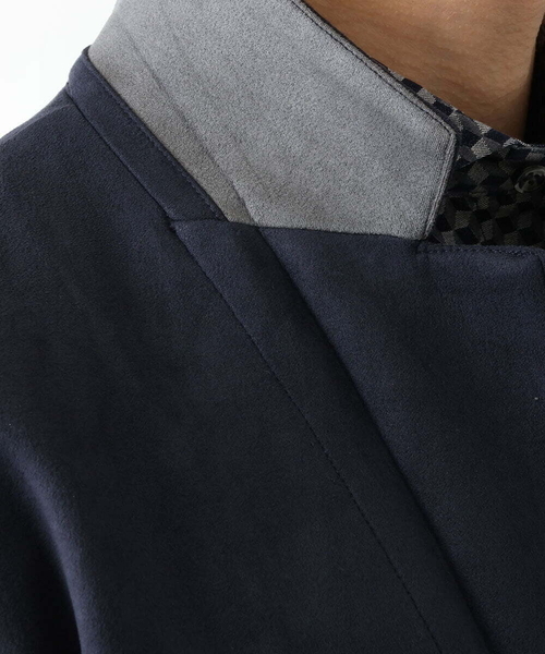 MK MICHEL KLEIN HOMME （エムケーミッシェルクランオム）の「スエードチェスターコート（チェスターコート・メンズ・カーキ/ネイビー・MEDIUM/X-LARGE/LARGE）」の14枚目の写真