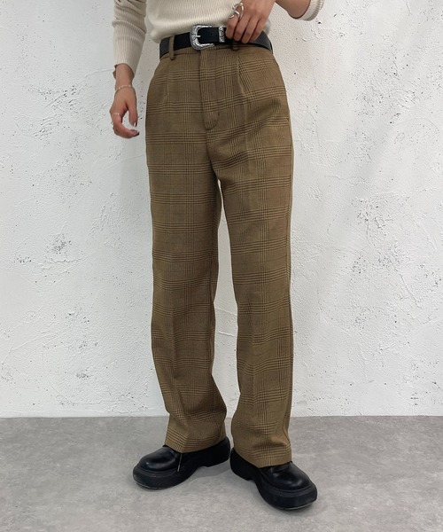 apres jour mignon（アプレジュールミニョン）の「チェックパンツ【SETUP着用可能】【ZOZOTOWN限定アイテム】（その他パンツ・レディース・グリーン系その他/ブラウン系その他/ベージュ系その他・SMALL/MEDIUM/X-LARGE）」の4枚目の写真