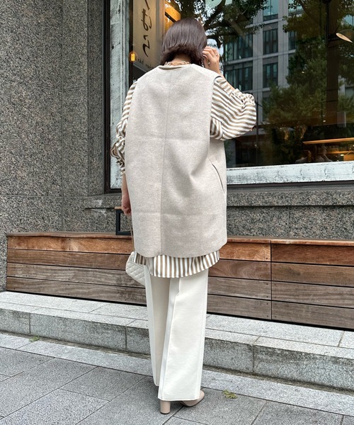 DouDou（ドゥドゥ）の「圧縮ウールベスト（ベスト・レディース・ブラック/チャコールグレー/ベージュ/ベージュ系その他・FREE）」の10枚目の写真