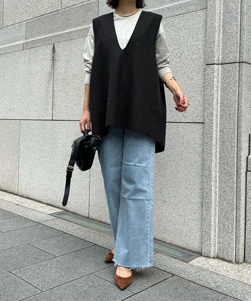 DouDou（ドゥドゥ）の「圧縮ウールベスト（ベスト・レディース・ブラック/チャコールグレー/ベージュ/ベージュ系その他・FREE）」の15枚目の写真