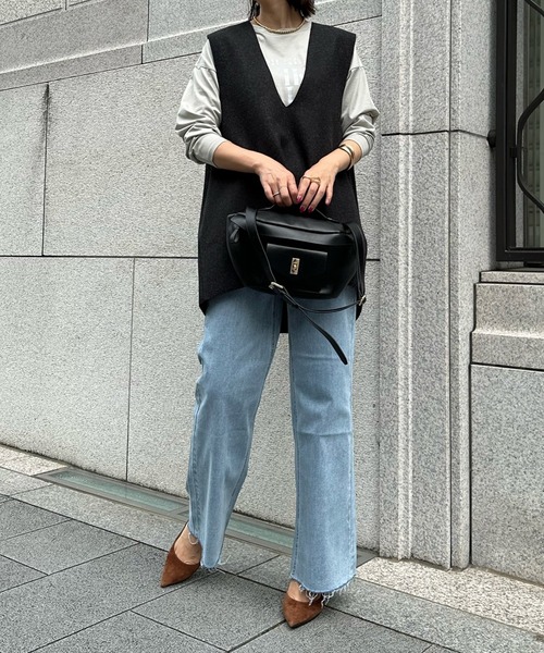 DouDou（ドゥドゥ）の「圧縮ウールベスト（ベスト・レディース・ブラック/チャコールグレー/ベージュ/ベージュ系その他・FREE）」の16枚目の写真