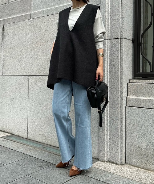 DouDou（ドゥドゥ）の「圧縮ウールベスト（ベスト・レディース・ブラック/チャコールグレー/ベージュ/ベージュ系その他・FREE）」の17枚目の写真