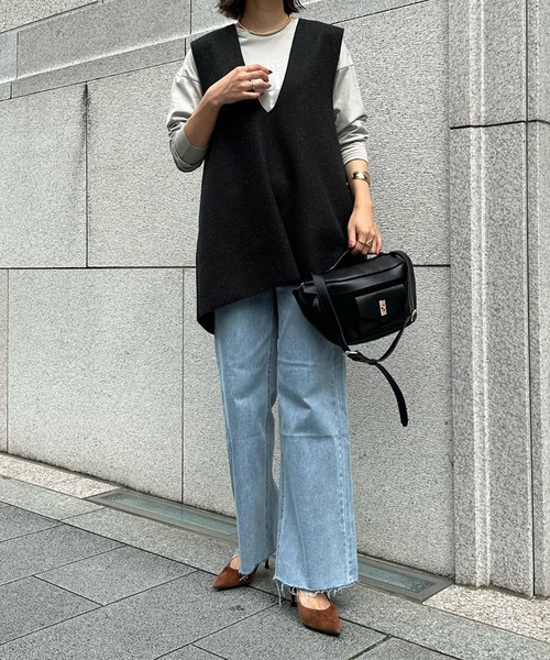 DouDou（ドゥドゥ）の「圧縮ウールベスト（ベスト・レディース・ブラック/チャコールグレー/ベージュ/ベージュ系その他・FREE）」の18枚目の写真