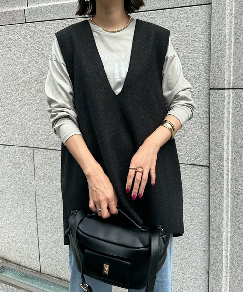 DouDou（ドゥドゥ）の「圧縮ウールベスト（ベスト・レディース・ブラック/チャコールグレー/ベージュ/ベージュ系その他・FREE）」の20枚目の写真