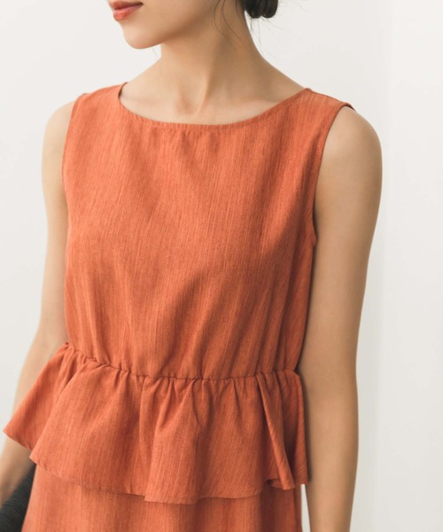 Edit Sheen(エディットシーン)の「ペプラムデザインワンピース(ワンピース・レディース・オレンジ/ネイビー・S/M)」の8枚目の写真