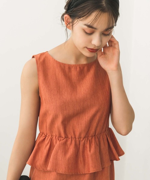 Edit Sheen(エディットシーン)の「ペプラムデザインワンピース(ワンピース・レディース・オレンジ/ネイビー・S/M)」の7枚目の写真