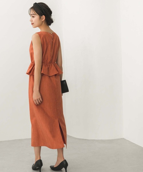 Edit Sheen(エディットシーン)の「ペプラムデザインワンピース(ワンピース・レディース・オレンジ/ネイビー・S/M)」の5枚目の写真