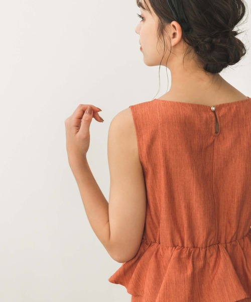 Edit Sheen(エディットシーン)の「ペプラムデザインワンピース(ワンピース・レディース・オレンジ/ネイビー・S/M)」の9枚目の写真