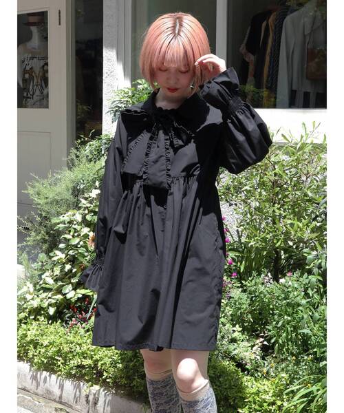 merry jenny（メリージェニー）の「タイリボンミニワンピース（ワンピース・レディース・ブラック/オフホワイト/ボルドー・FREE）」の14枚目の写真