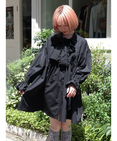 merry jenny（メリージェニー）の「タイリボンミニワンピース（ワンピース・レディース・ブラック/オフホワイト/ボルドー・FREE）」の15枚目の写真