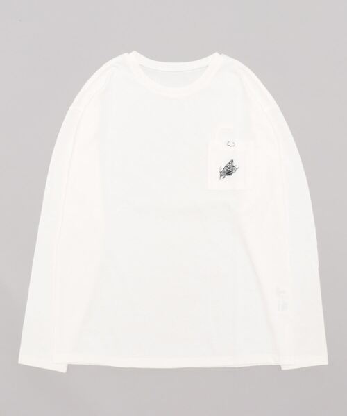 GENXDER(ノンジェンダー)の「【genxder】ユニセックス オリジナル蝶々刺繍ポケットロングTシャツ(Tシャツ/カットソー・メンズ・グレー/ホワイト/ブラウン/ブラック/グリーン・LARGE/X-LARGE/MEDIUM)」の7枚目の写真