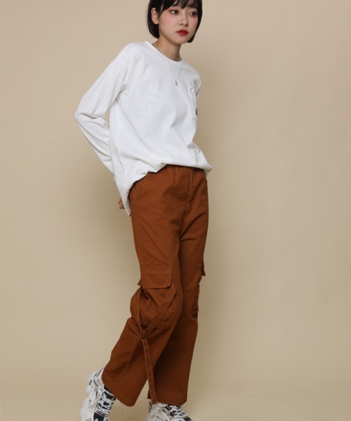 GENXDER(ノンジェンダー)の「【genxder】ユニセックス オリジナル蝶々刺繍ポケットロングTシャツ(Tシャツ/カットソー・メンズ・グレー/ホワイト/ブラウン/ブラック/グリーン・LARGE/X-LARGE/MEDIUM)」の12枚目の写真