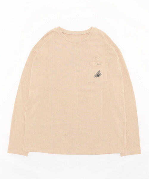 GENXDER(ノンジェンダー)の「【genxder】ユニセックス オリジナル蝶々刺繍ポケットロングTシャツ(Tシャツ/カットソー・メンズ・グレー/ホワイト/ブラウン/ブラック/グリーン・LARGE/X-LARGE/MEDIUM)」の8枚目の写真