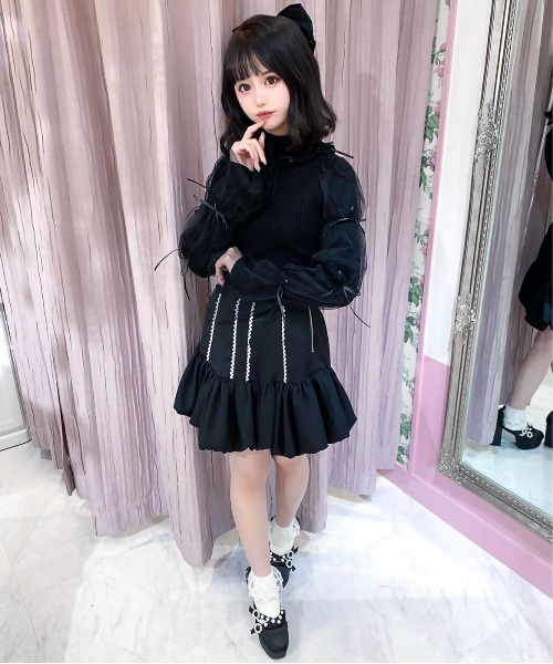 Swankiss（スワンキス）の「HB girly basic knit（ニット/セーター・レディース・ブラック/ピンク/グレー・FREE）」の5枚目の写真