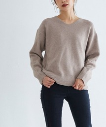 ウールライクVネックニット