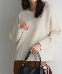 ウールライクVネックニット