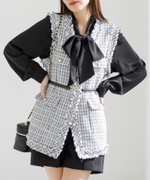 DAY CLOSET | レディース フリンジツイードチェック風ベスト(ベスト)